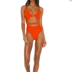 Red/Orange Lovewave one piece gin swimsuit